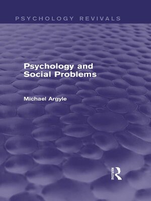 cover image of Psychology and Social Problems (Psychology Revivals)